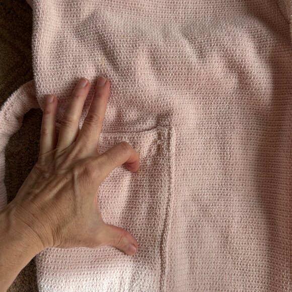 Haven Blush Pink Cotton Terrycloth Spa Robe – Belted Lounge Robe, Women's L - Picture 12 of 12
